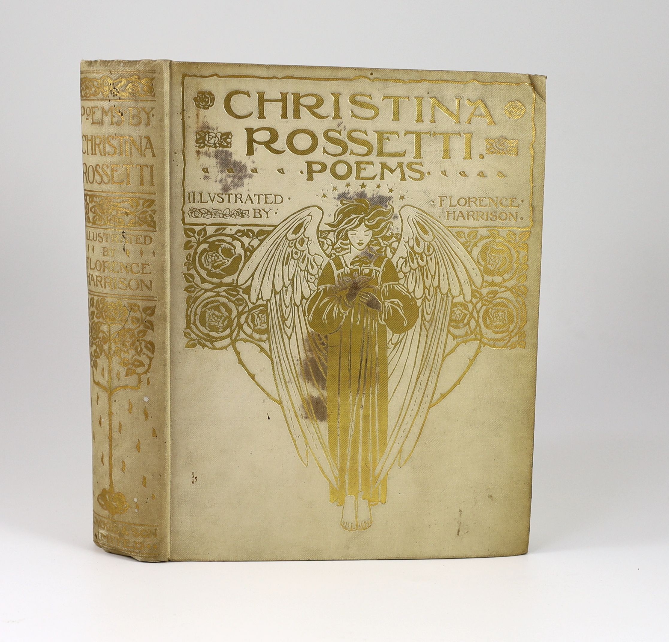 Rossetti, Christina Georgina - Poems, illustrated by Florence Harrison, 4to, cloth gilt, with 36 tipped-in colour plates, introduction by Alice Meynell, London, 1910